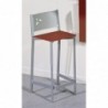Taburete alto de cocina en aluminio y polipiel TELDE