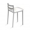 Taburete aluminio con asiento polipiel SIERO