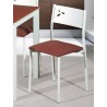 Silla de cocina metal tapizada blanca Lalín