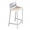 Taburete alto de cocina en aluminio y polipiel TELDE