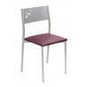 Silla de cocina metal tapizada blanca Lalín