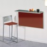 Conjunto Mesa de pared plegable dos posiciones y taburetes