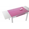 Conjunto mesa extensible alas laterales, sillas y taburetes