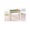 Conjunto mesa extensible alas más sillas y taburetes