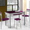 Pack Mesa de cocina extensibles alas laterales con sillas y taburetes