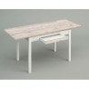 Mesa extensible blanca con tapa laminada