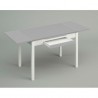Mesa extensible blanca con tapa laminada
