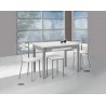 Conjunto mesa extensible mas sillas y taburetes
