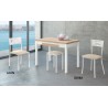 Conjunto mesa laminada blanca mas sillas y taburetes