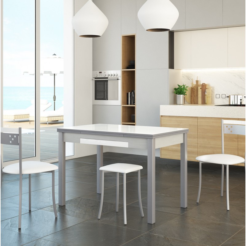 Mesa de cocina extensibles alas laterales modelo Soria Mesa de cocina extensibles alas laterales modelo Soria