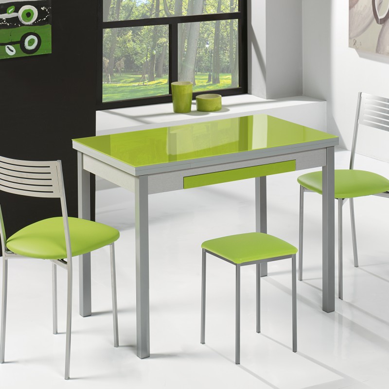 Mesa de cocina extensibles alas laterales modelo Soria Mesa de cocina extensibles alas laterales modelo Soria